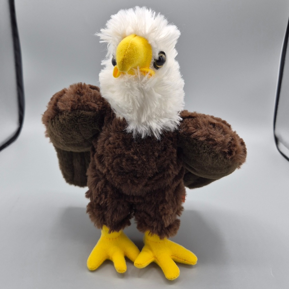 Wild Republic Bald Eagle Plush Stuffed Animal Bird Brown White Yellow Wildlife